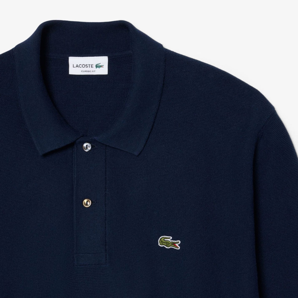 Lacoste Strikket Langærmet Polo Navy