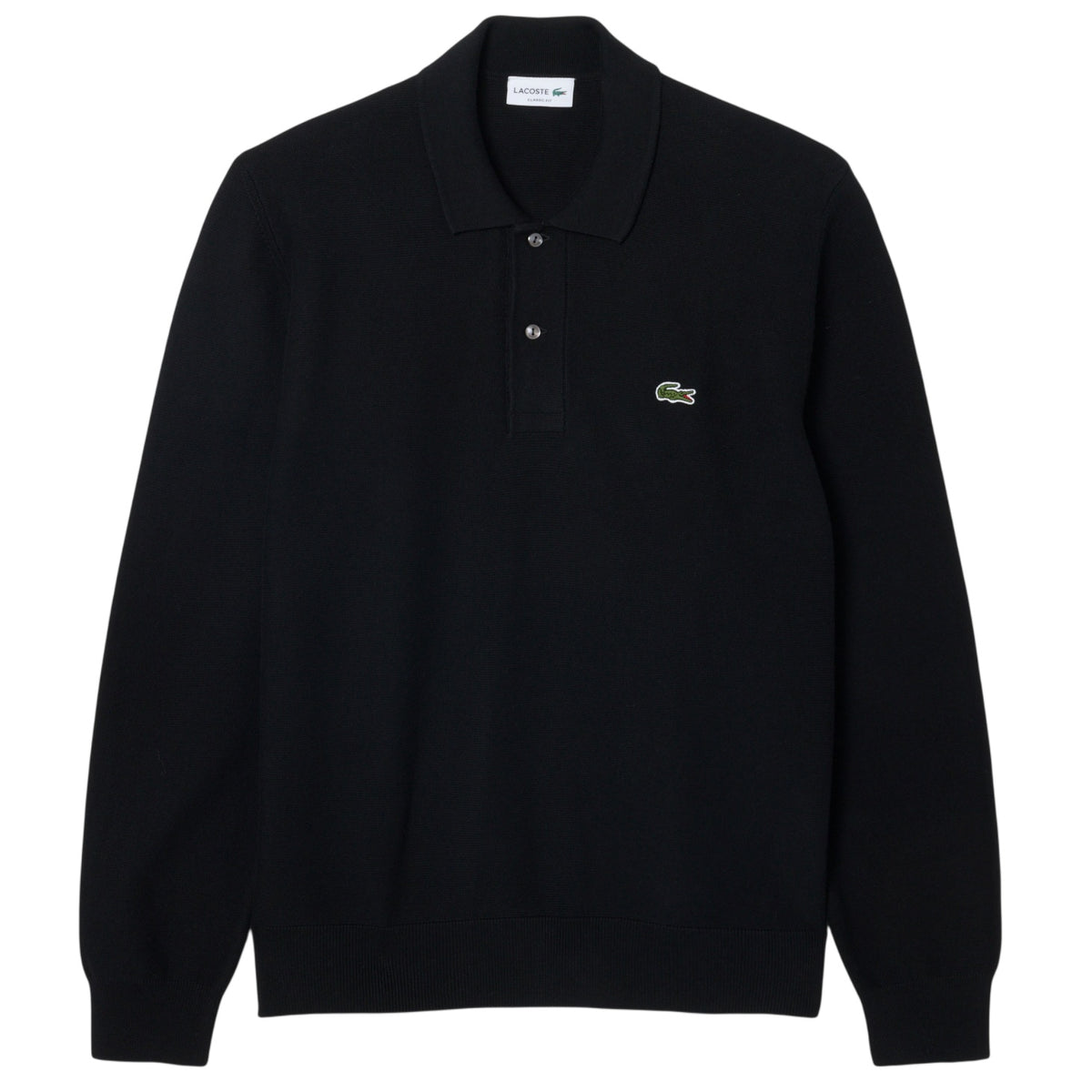 Lacoste Strikket Langærmet Polo Sort