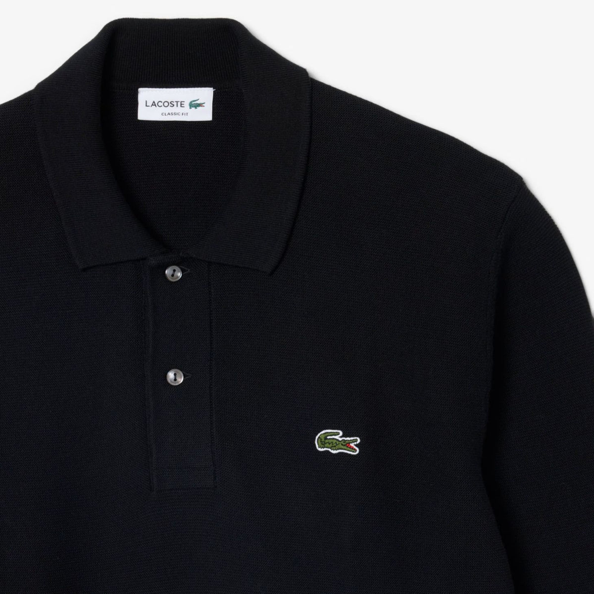 Lacoste Strikket Langærmet Polo Sort