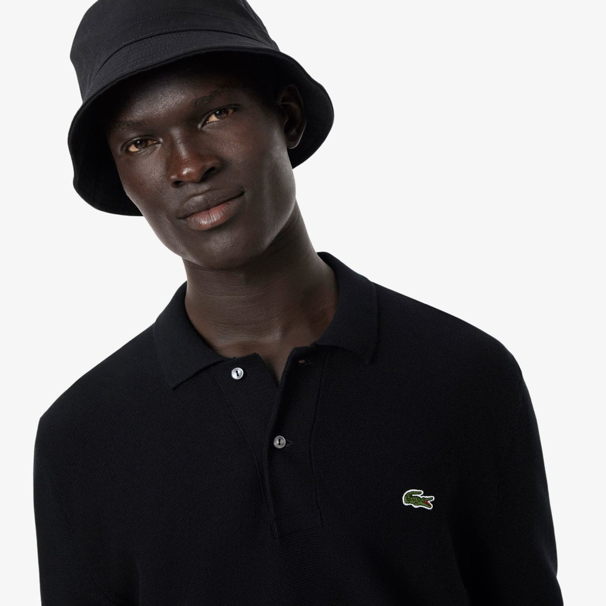 Lacoste Strikket Langærmet Polo Sort