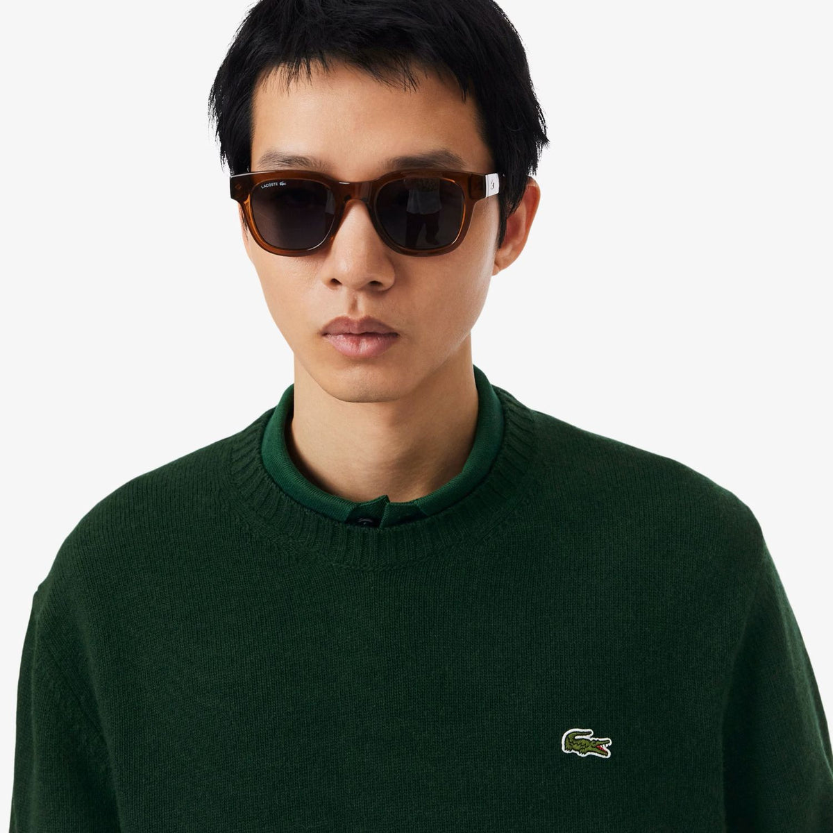 Lacoste Striktrøje Mørkegrøn
