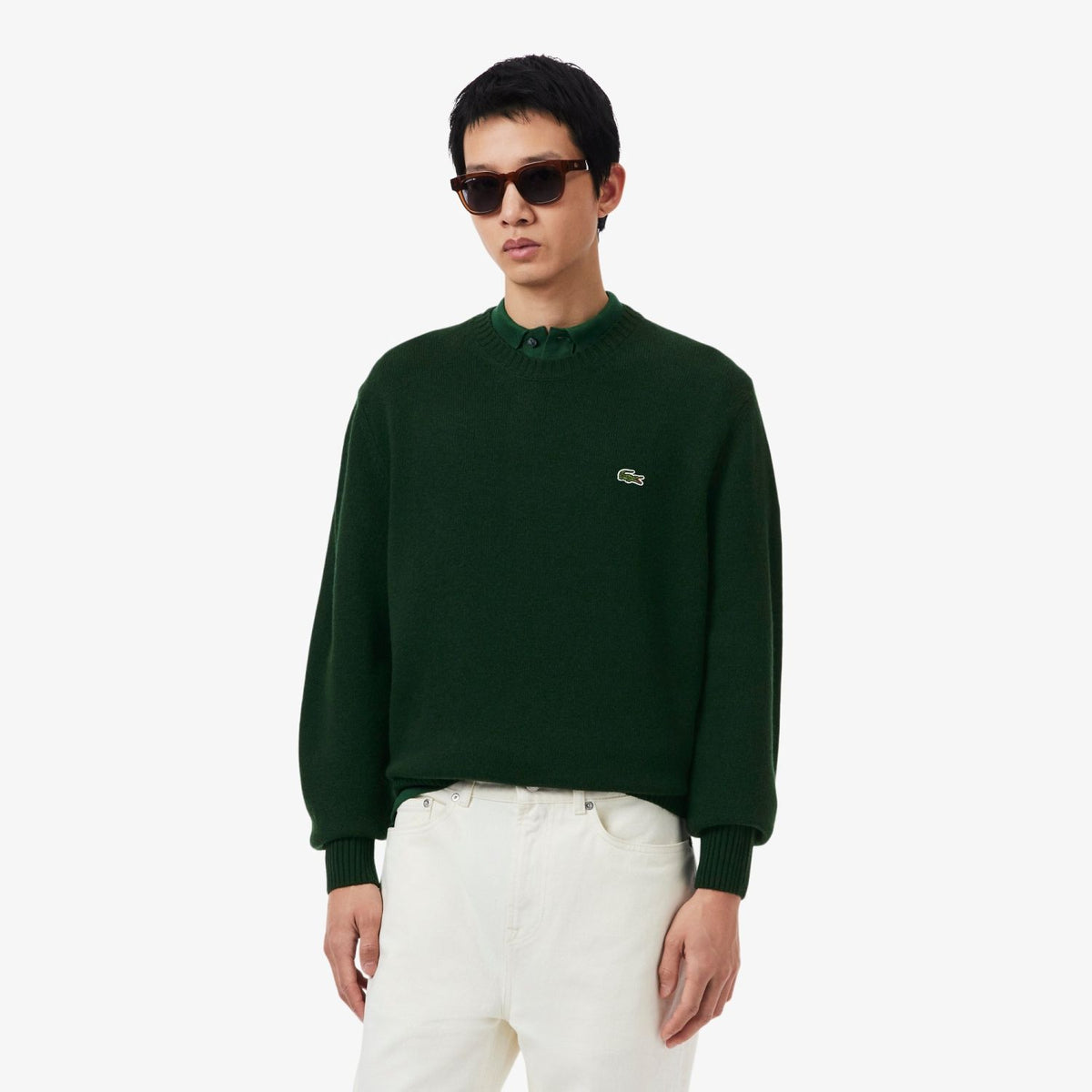 Lacoste Striktrøje Mørkegrøn
