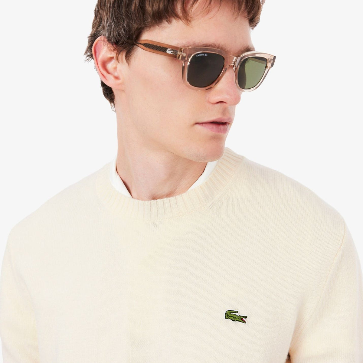 Lacoste Striktrøje Off White