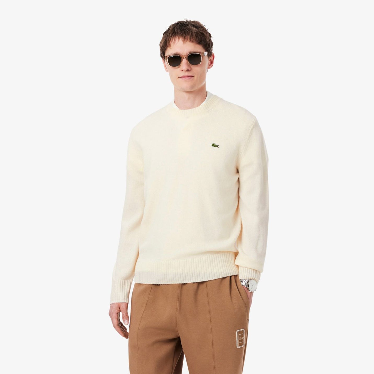 Lacoste Striktrøje Off White