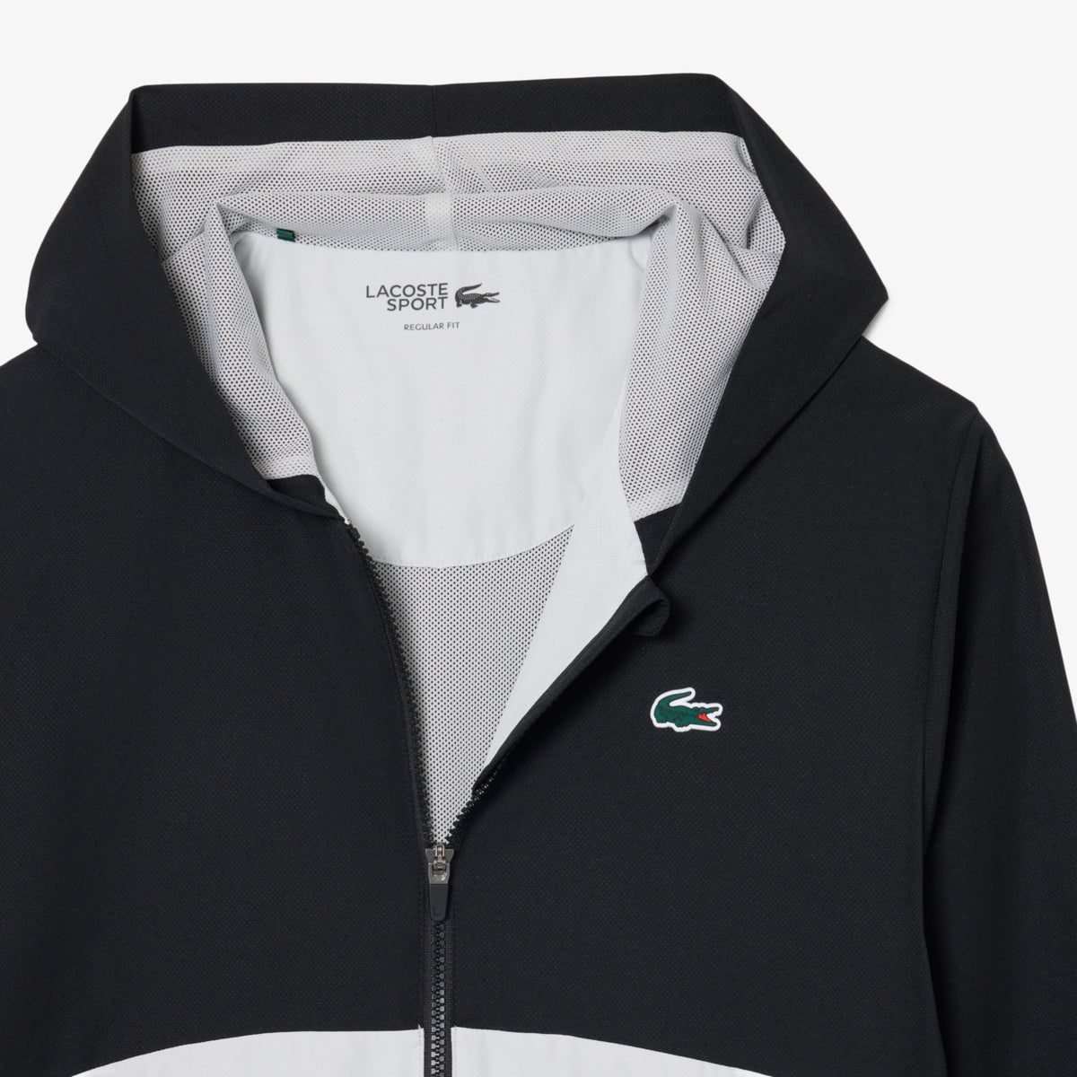 Lacoste træningsdragt med farveblok-print, sort/grå