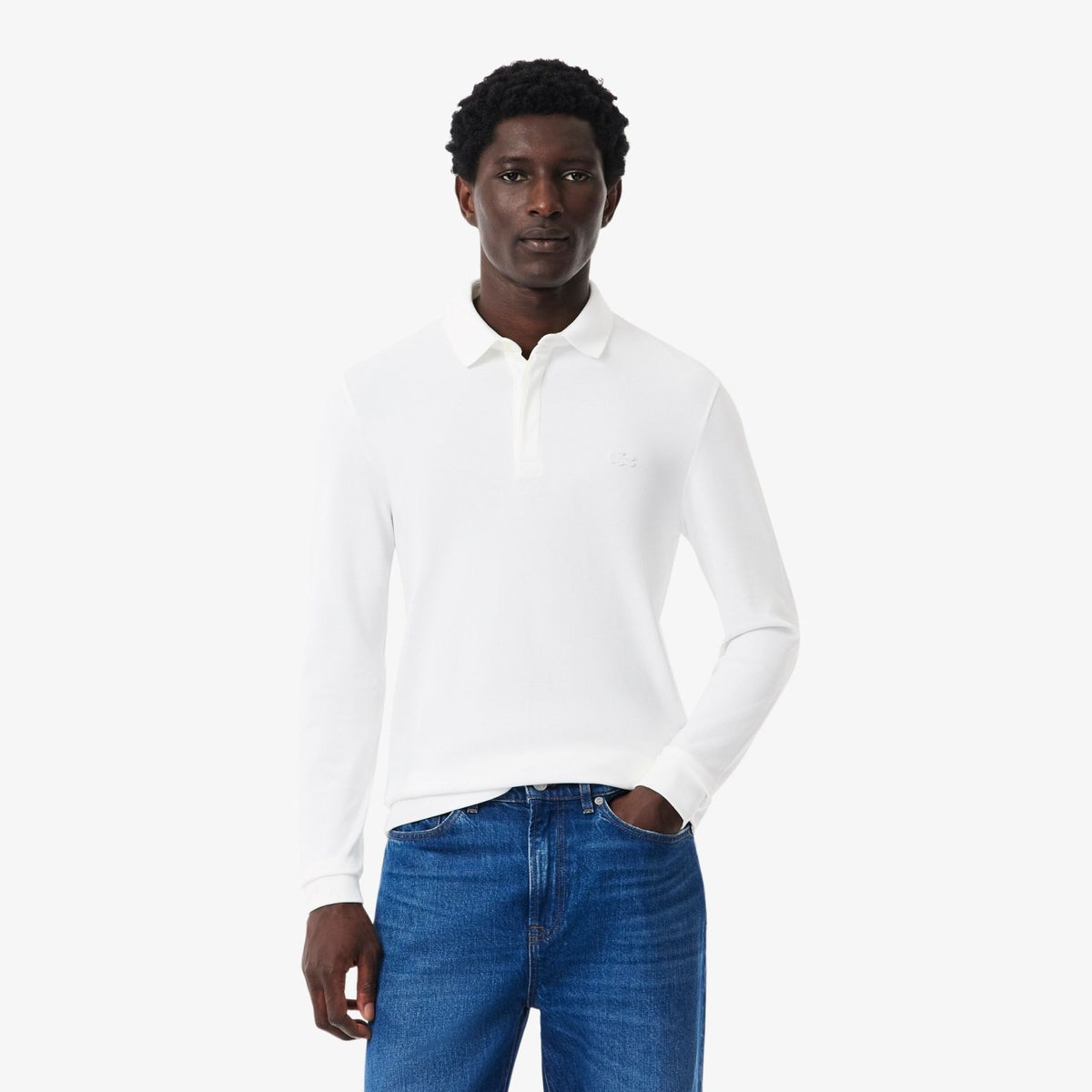 Lacoste Smart Paris langærmet polo hvid
