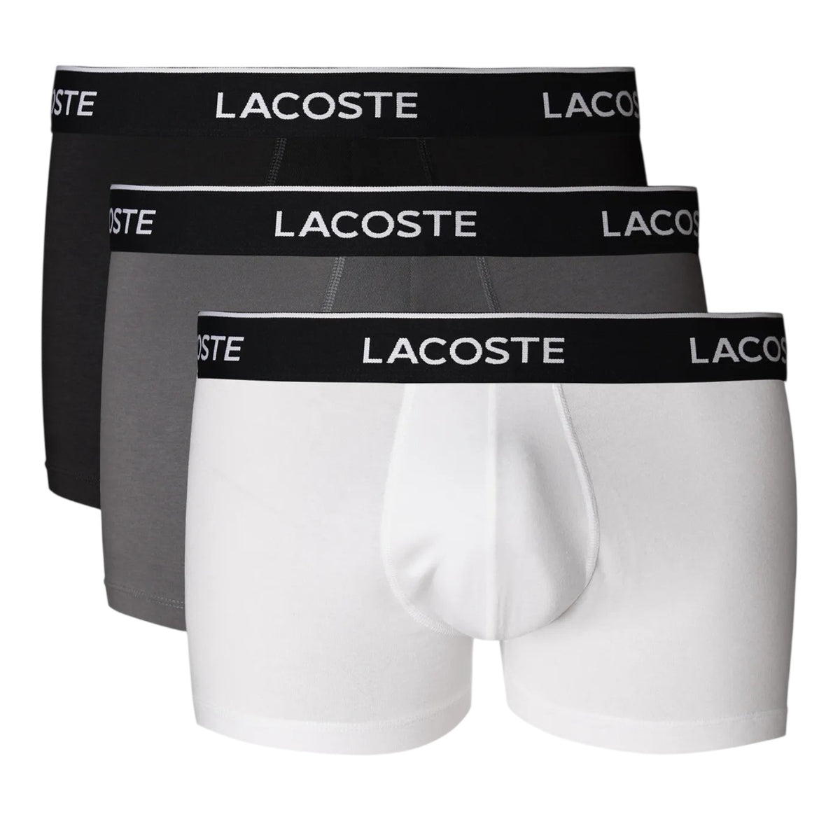 Lacoste Stretch 3-pak boksershorts Hvid/Antracit/Sort