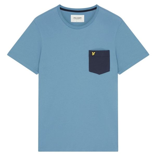 Lyle & Scott Contrast Pocket T-shirt Blauw