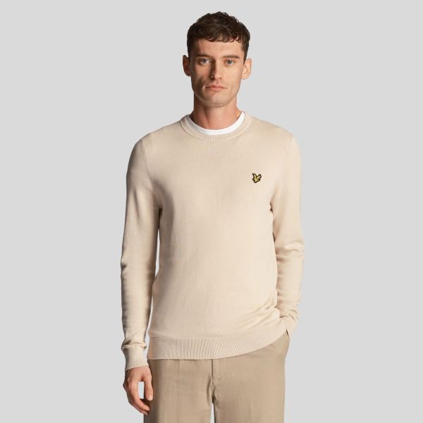 Lyle & Scott Cotton Crewneck Sweater Beige