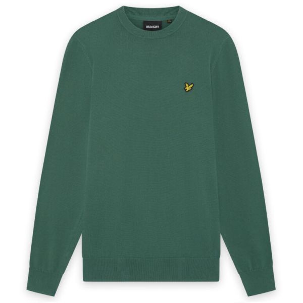 Lyle & Scott Cotton Crewneck Sweater Donker Groen