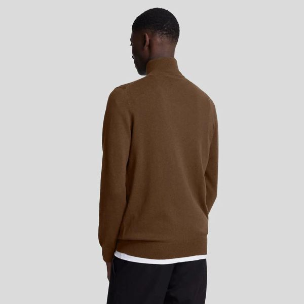 Lyle & Scott Cotton Merino Quarter Zip Sweater Bruin