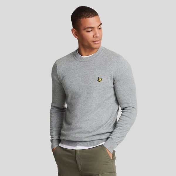 Lyle & Scott Cotton Merino Sweater Grijs