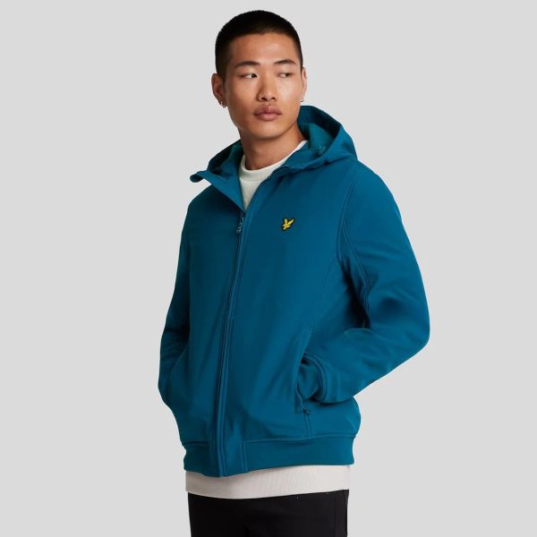Lyle & Scott Fleece Back Softshell Jack Donker Blauw