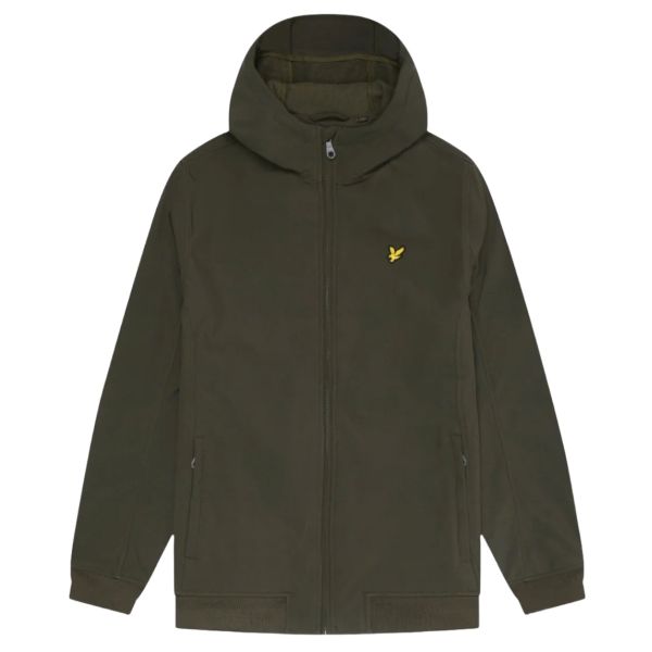 Lyle & Scott Fleece Back Softshell Jack Donker Groen