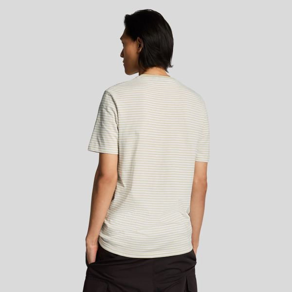 Lyle & Scott Linen Blend Breton T-shirt Beige/Wit