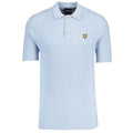 Lyle & Scott Linen Blend Knitted Polo Licht Blauw