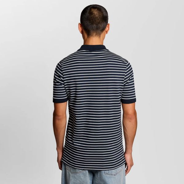 Lyle & Scott Pique Breton Polo Navy/Wit