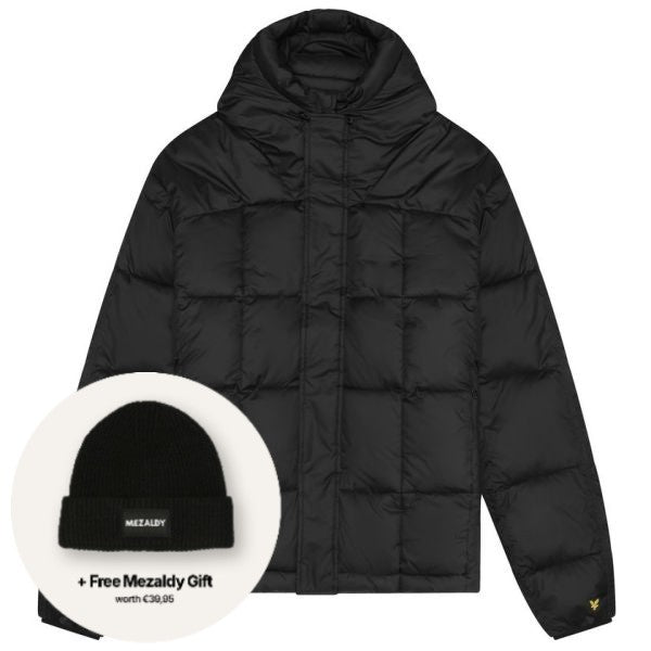 Lyle & Scott quiltet jakke med paneler sort