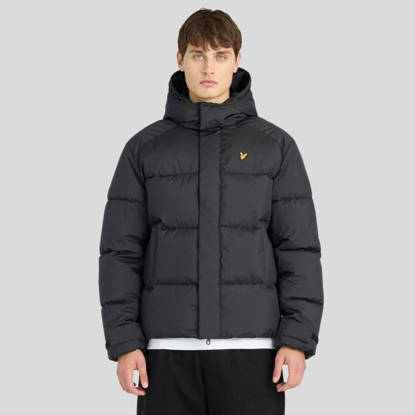 Lyle & Scott Hætte-pufferjakke Sort