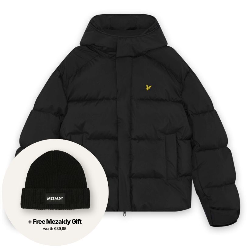 Lyle & Scott Hætte-pufferjakke Sort