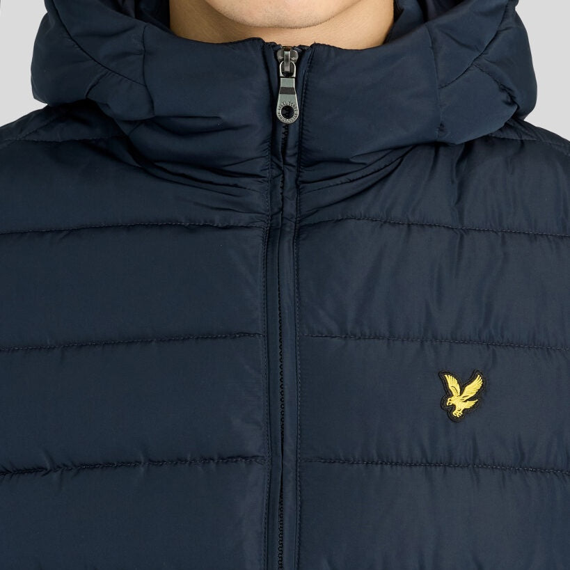 Lyle & Scott vatteret jakke med hætte marineblå