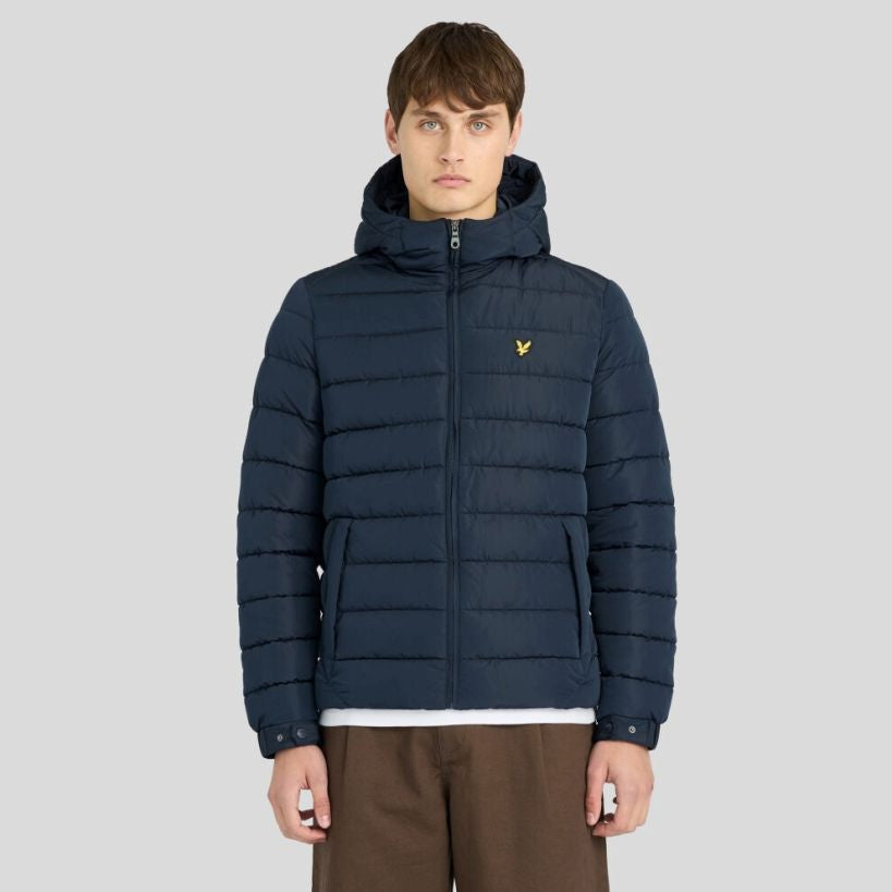 Lyle & Scott vatteret jakke med hætte marineblå