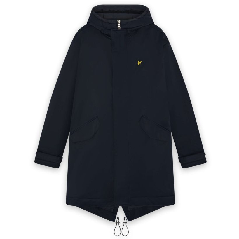 Lyle & Scott vatteret fishtail-parka marineblå