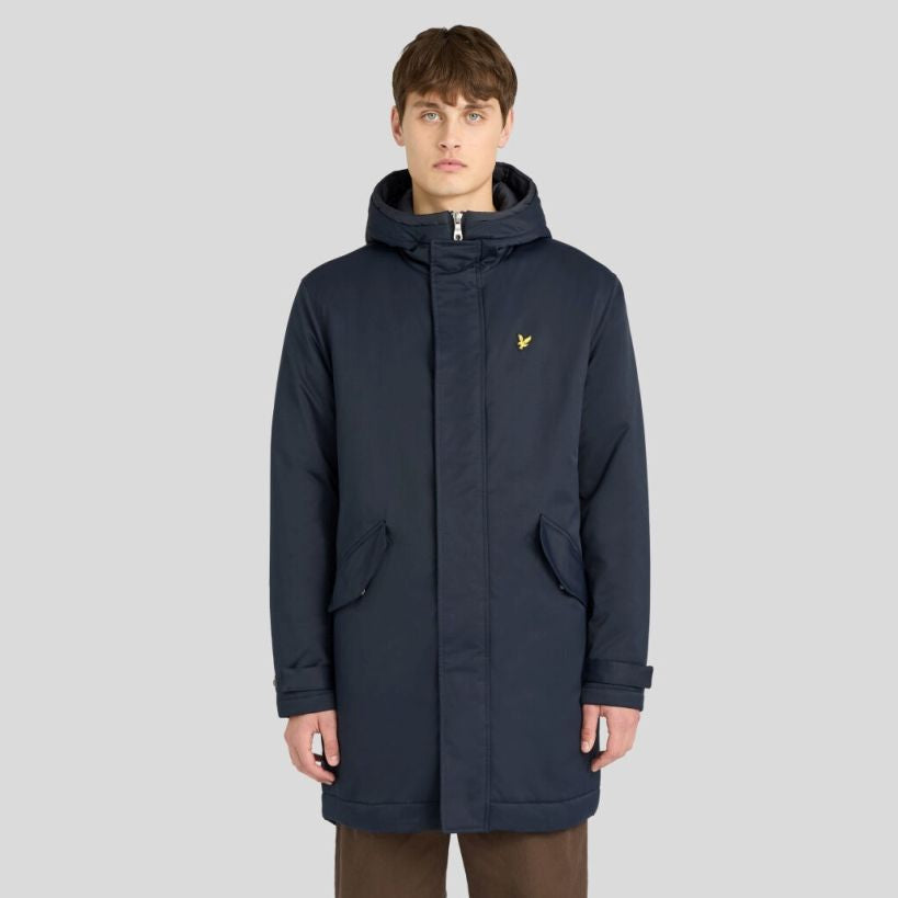 Lyle & Scott vatteret fishtail-parka marineblå
