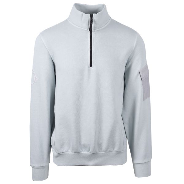 Ma.strum Quarter Zip Logo Sweater Licht Grijs