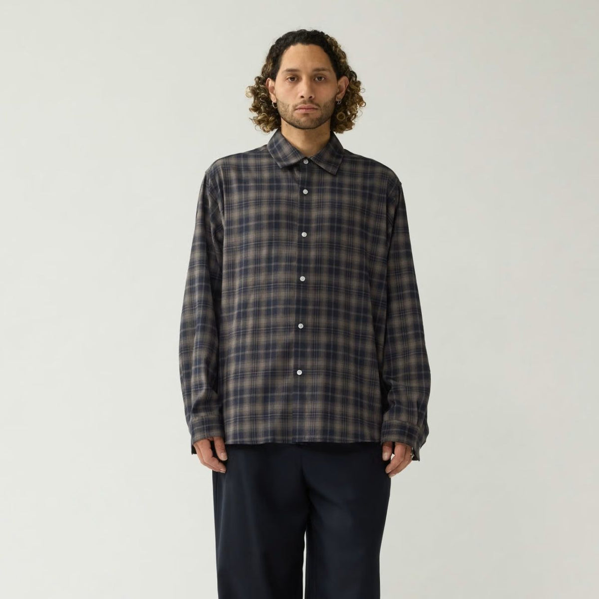 New Amsterdam Surf Association Beach Check Skjorte Navy