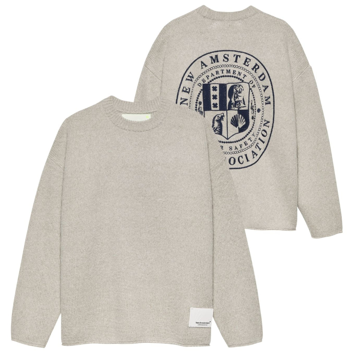 New Amsterdam Surf Association Strikket Stamp Sweater Grå