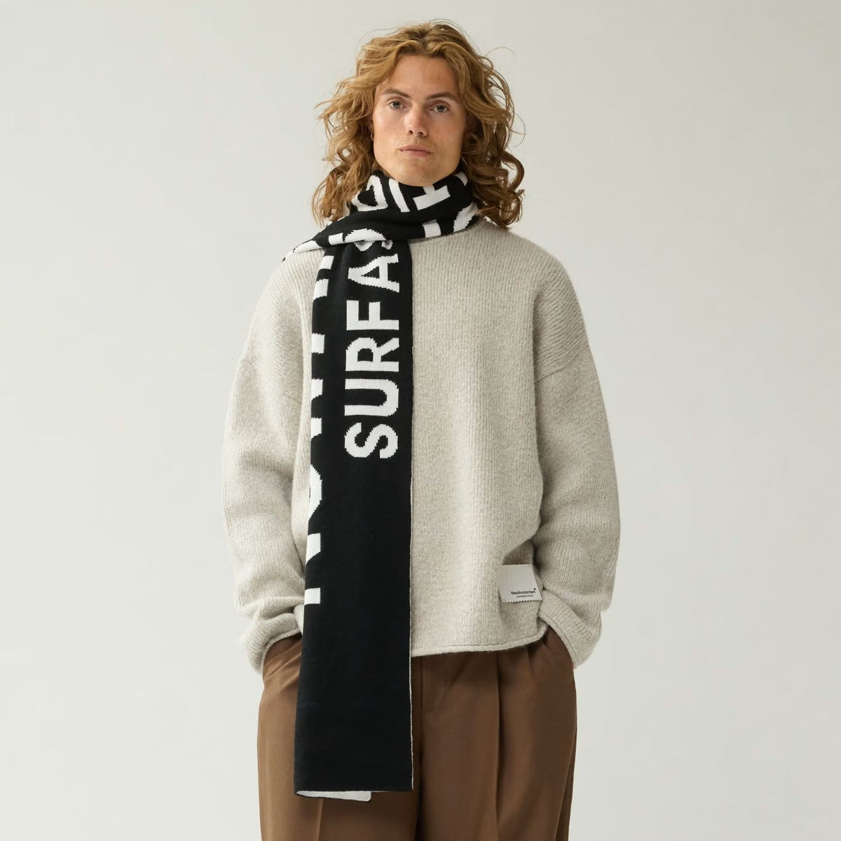 New Amsterdam Surf Association Strikket Stamp Sweater Grå
