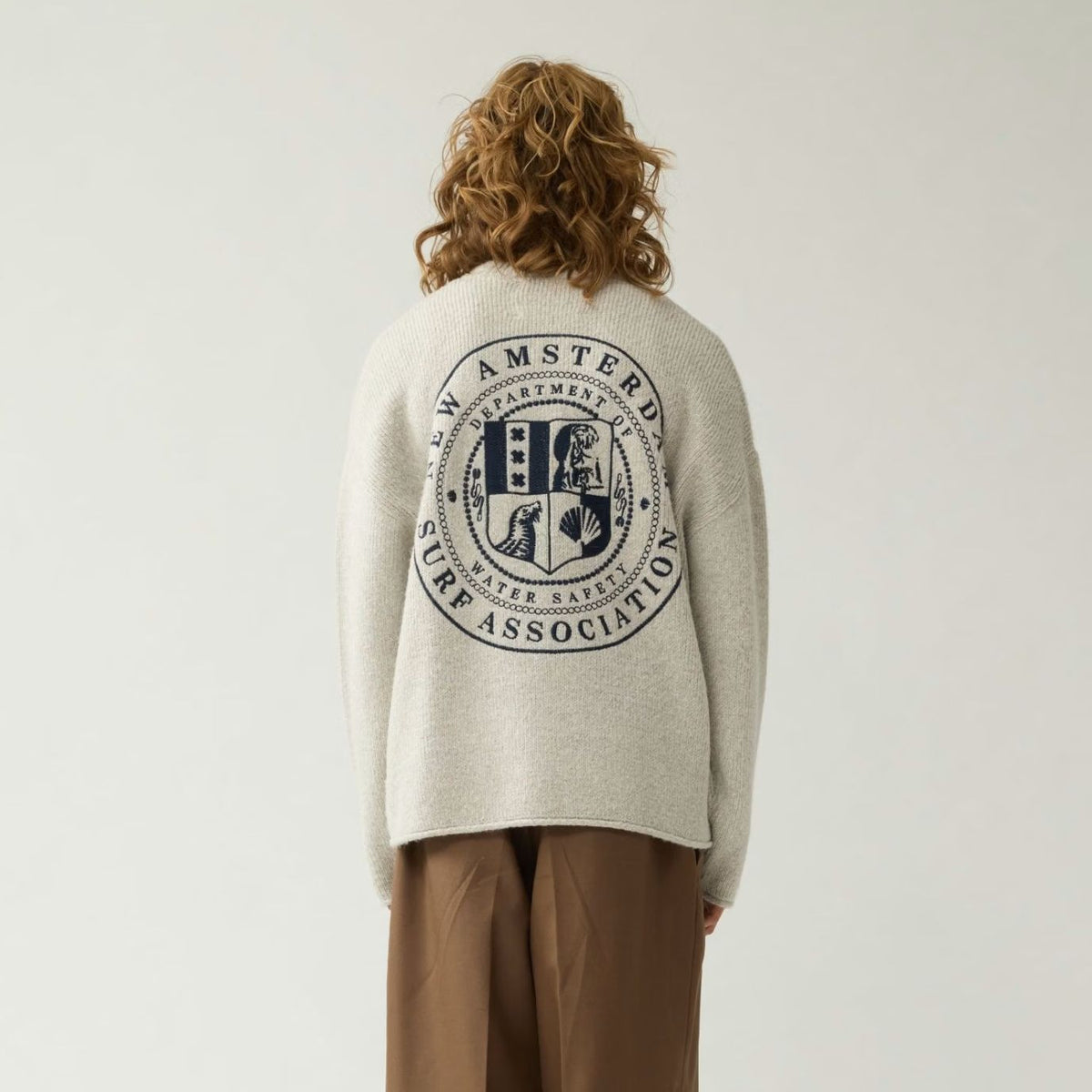 New Amsterdam Surf Association Strikket Stamp Sweater Grå