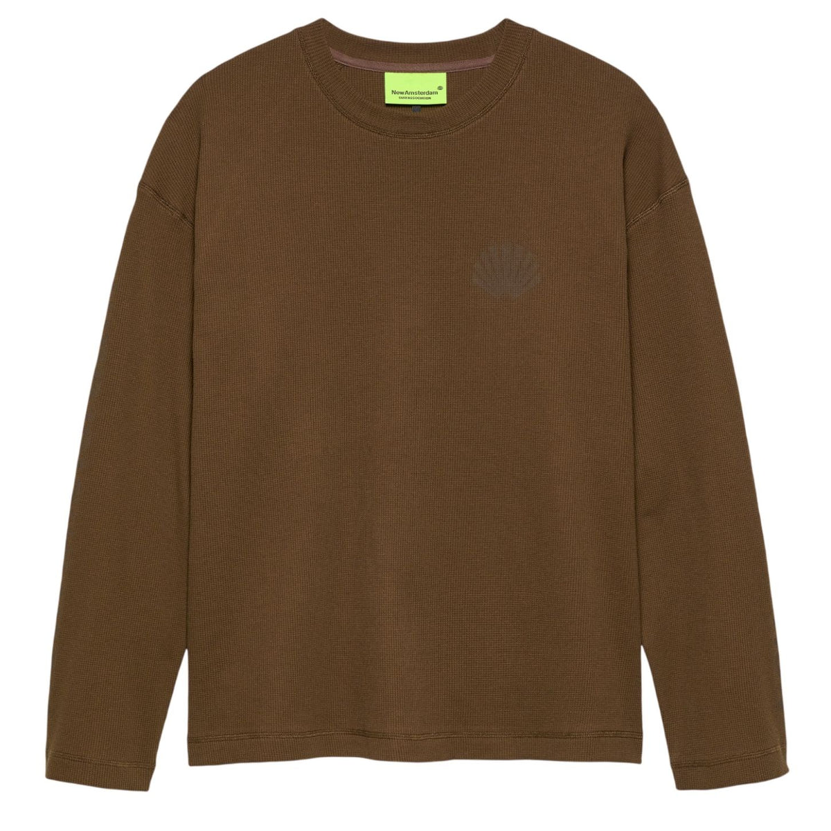 New Amsterdam Surf Association Logo Longsleeve Waffle T-shirt Brun