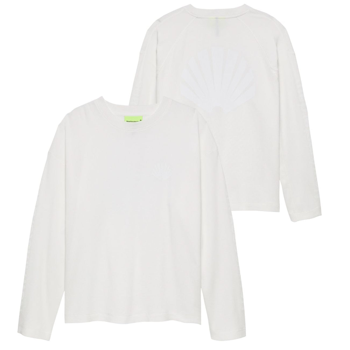 New Amsterdam Surf Association Logo Longsleeve Waffle T-shirt Hvid