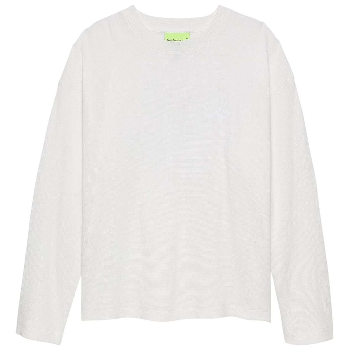 New Amsterdam Surf Association Logo Longsleeve Waffle T-shirt Hvid