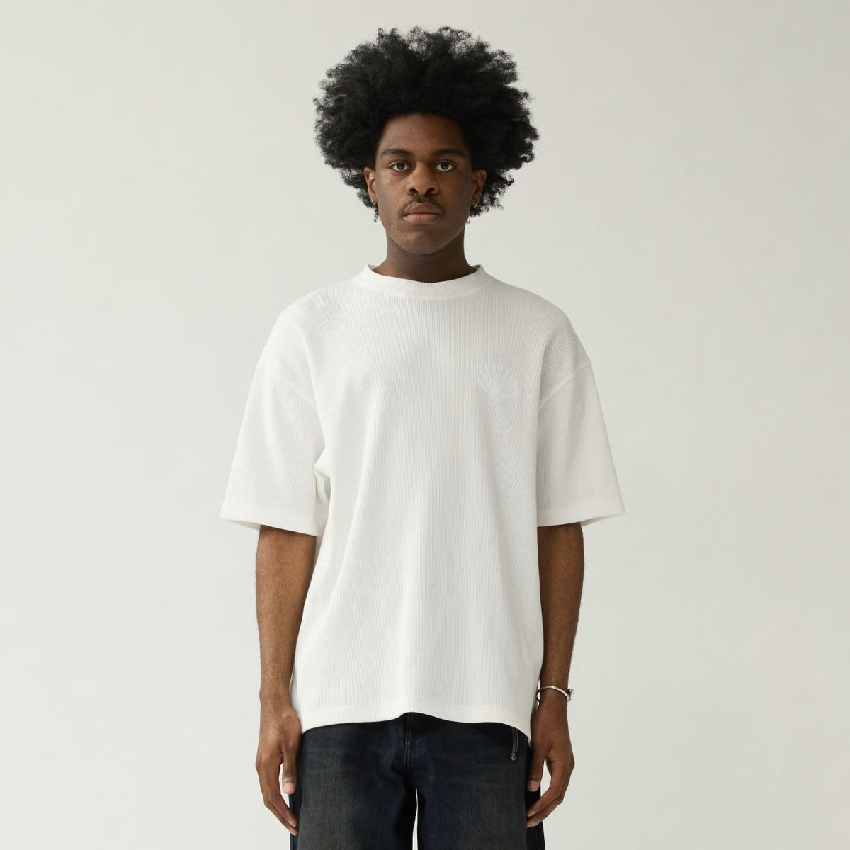 New Amsterdam Surf Association Logo Waffle T-shirt Hvid