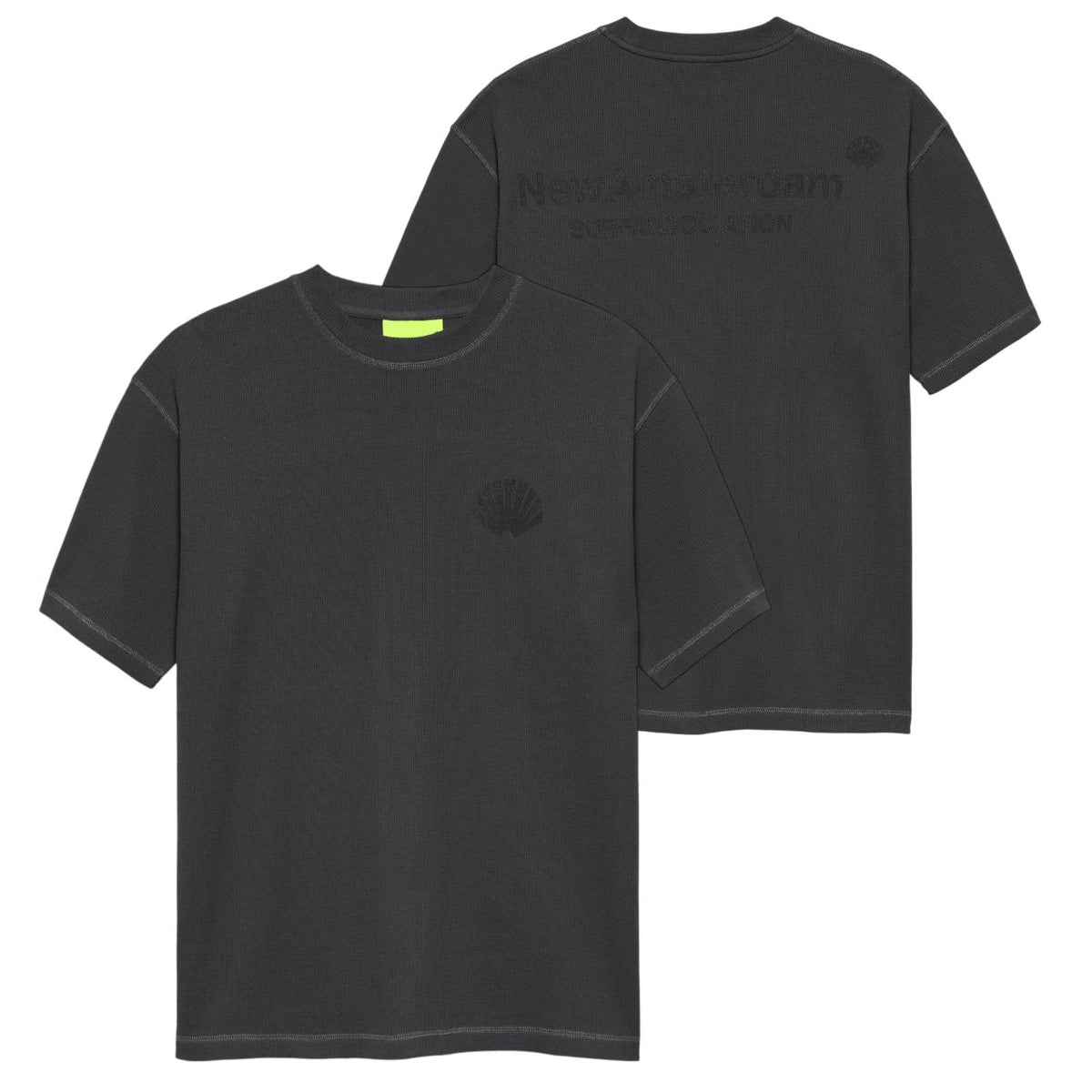 New Amsterdam Surf Association Logo Waffle T-shirt Sort