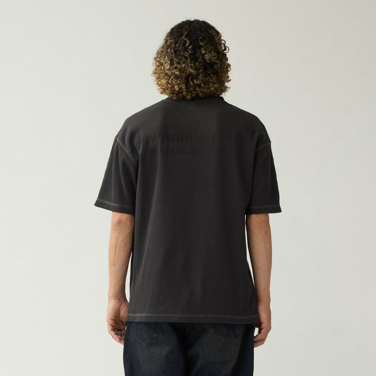New Amsterdam Surf Association Logo Waffle T-shirt Sort