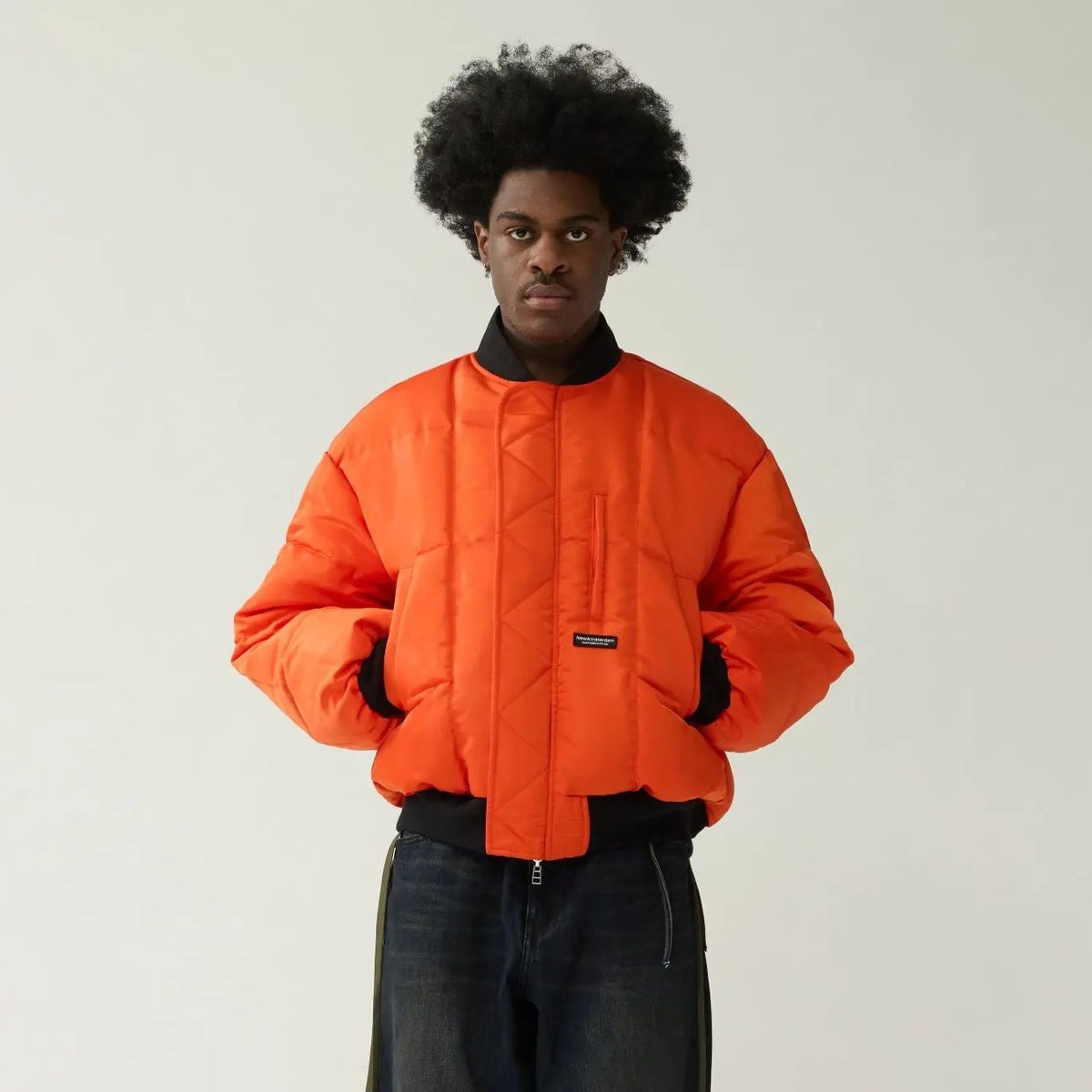 New Amsterdam Surf Association Vendbar Bomberjakke Mørkegrøn/Orange
