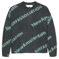 New Amsterdam Surf Association Jacquard Knit Sweater Antraciet/Mint