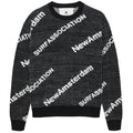 New Amsterdam Surf Association Name Knit AOP Sweater Zwart