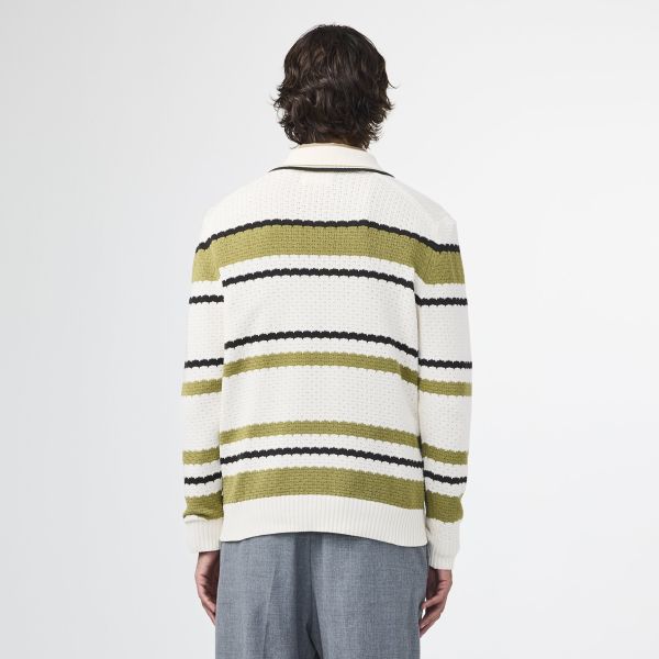 NN.07 Alfie Cotton Longsleeve Polo Off White