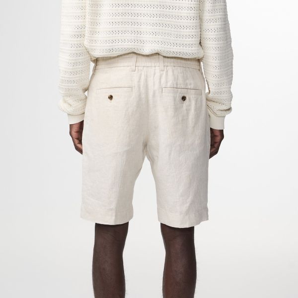 NN.07 Billie Linen Korte Broek Off White