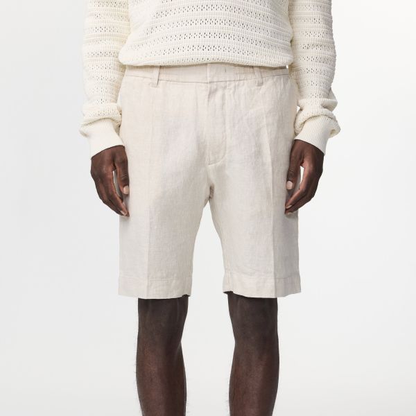 NN.07 Billie Linen Korte Broek Off White
