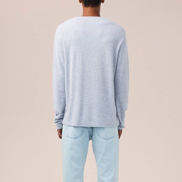 NN.07 Clive Waffle Knit Longsleeve T-shirt Grijs