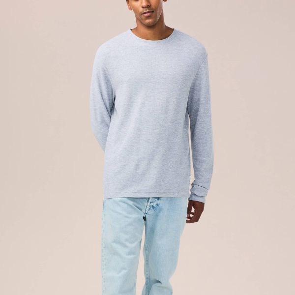 NN.07 Clive Waffle Knit Longsleeve T-shirt Grijs