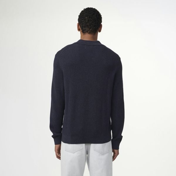 NN.07 Hansie Zip Longsleeve Polo Navy