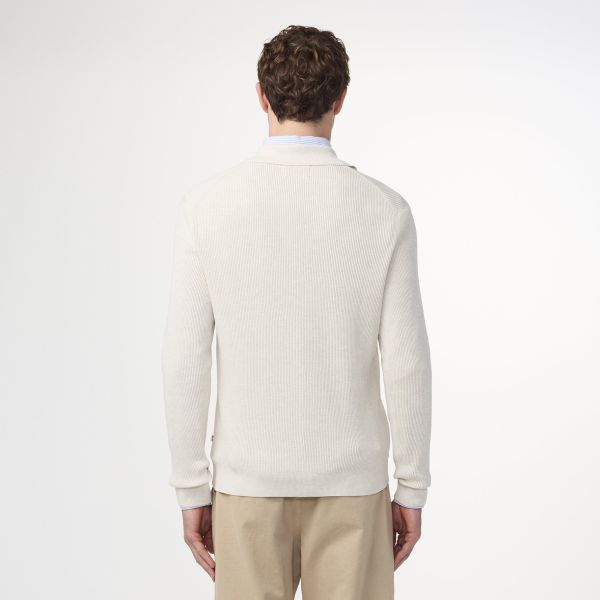 NN.07 Hansie Zip Longsleeve Polo Off White