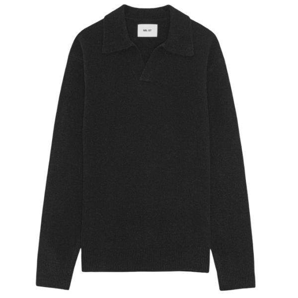 NN.07 Hope Longsleeve Polo Zwart